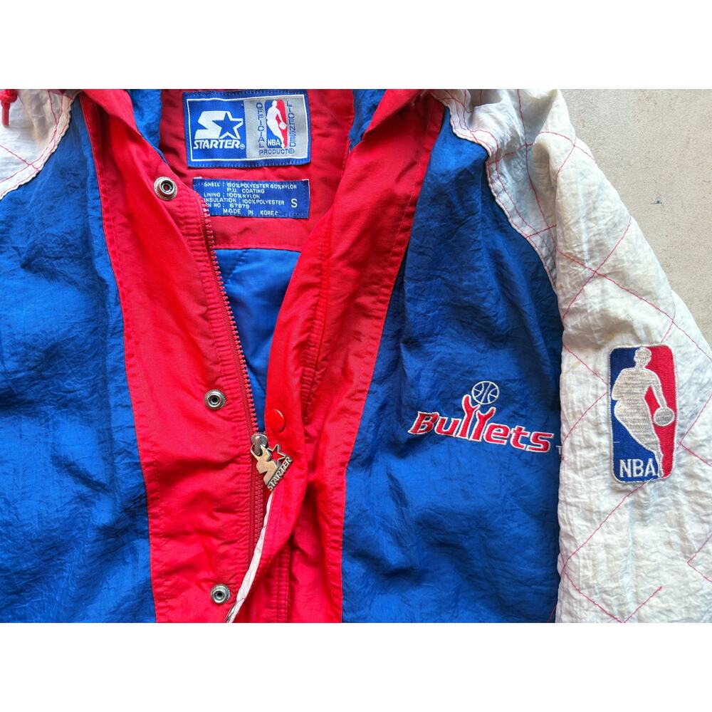 Washington Bullets 90s STARTER puffer jacket S coat red blue NBA vintage